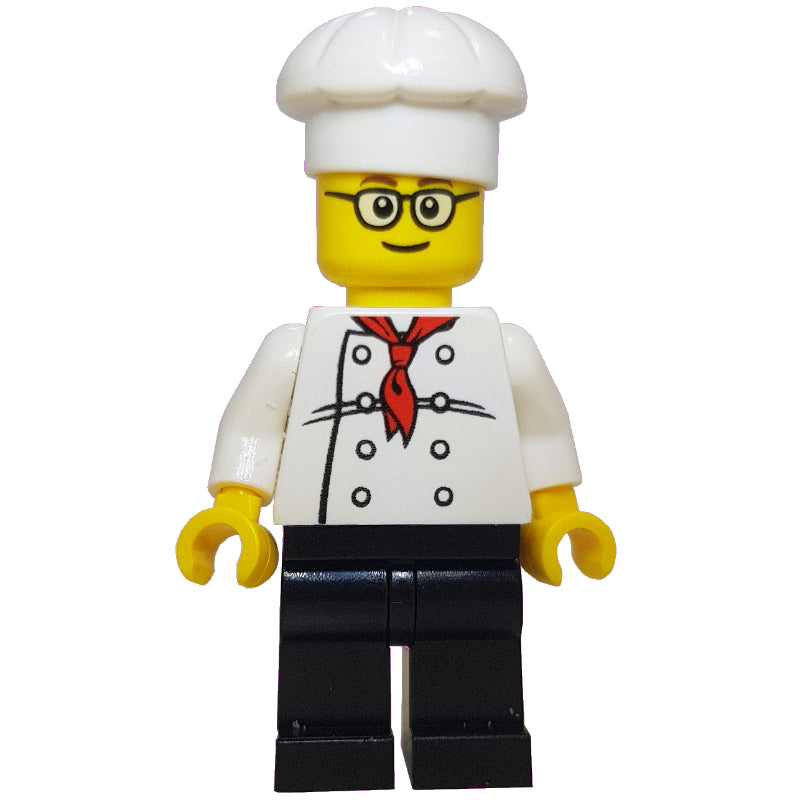 fig-009280 – Chef, Red Neckerchief, Black Legs, Glasses