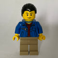 fig-009289 – Man, Blue Jacket over Dark Red Shirt, Dark Tan Legs, Black Legs
