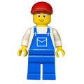 fig-009302 – Man, Blue Overalls over White V-Neck Shirt, Red Cap, Glasses, 3626bpr0646 Head