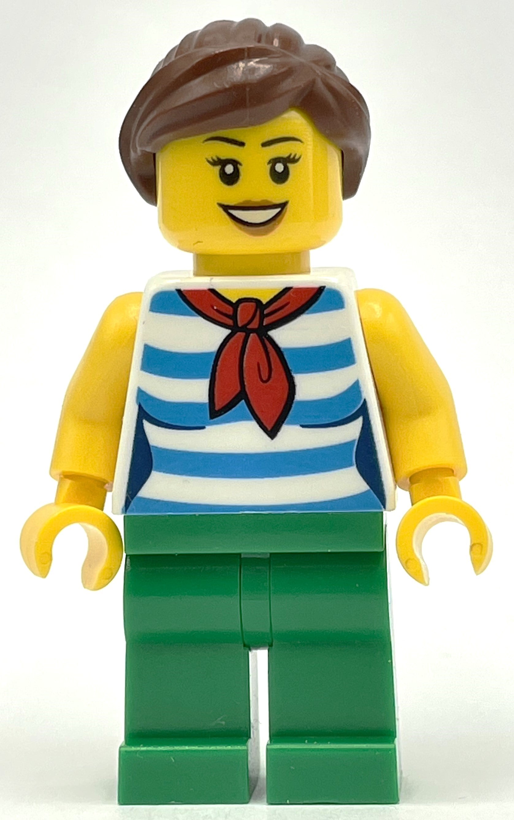 fig-009308 – White Torso, Green Legs, Reddish Brown Hair, Female