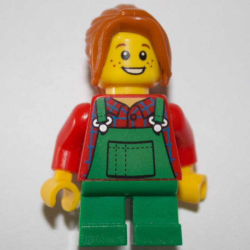 fig-009313 – Kid - Red Torso, Green Legs, Dark Orange
