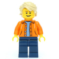 fig-009325 – Orange Torso, Dark Blue Legs, Tan Hair