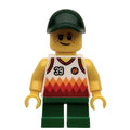 fig-009338 – Kid - White Torso, Green Legs, Dark Green Cap
