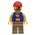 fig-009340 – Pirate - Blue Torso, Dark Tan Legs, Red Cap