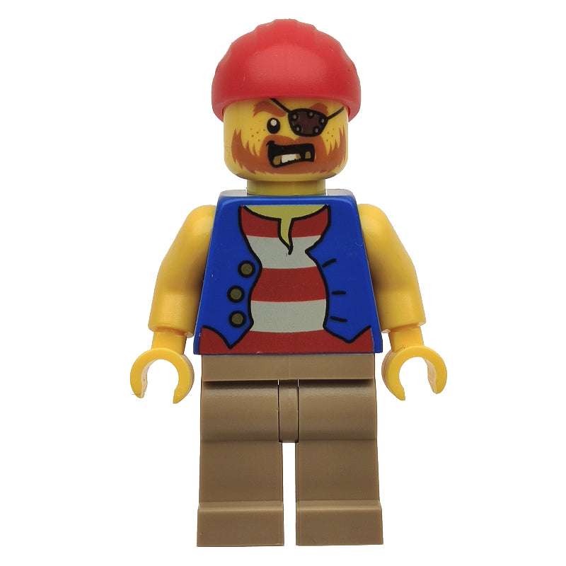 fig-009340 – Pirate - Blue Torso, Dark Tan Legs, Red Cap