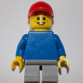 fig-009353 – Kid - Blue Torso, Light Bluish Grey Legs, Red Cap