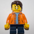 fig-009354 – Kid - Orange Torso, Dark Blue Legs, Dark Brown Hair