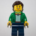 fig-009358 – Green Torso, Dark Blue Legs, Dark Brown Hair