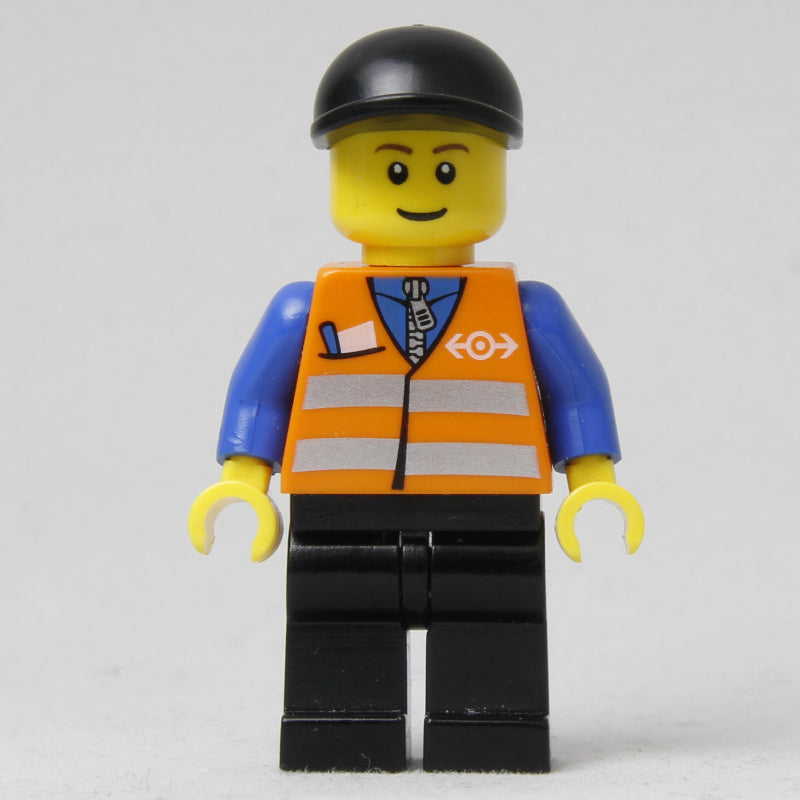 fig-009381 – Worker - Orange Torso, Black Legs, Black Cap