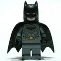 fig-009395 – Batman, Dark Bluish Gray Suit, Black Cape and Cowl, Black Head, Dark Bluish Gray Legs, Gold Trim Batman Logo (19185 Cape)
