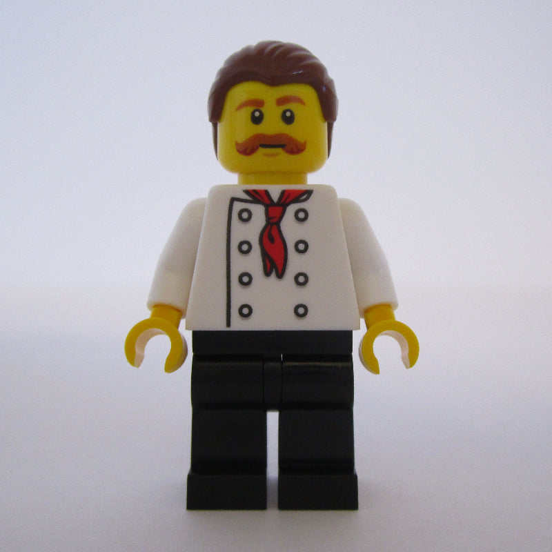 fig-009431 – Chef, Red Neckerchief, Black Legs, Reddish Brown Hair, Moustache