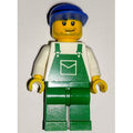 fig-009448 – Man, Green Overalls, Blue Cap, Stubble (86035 Cap)