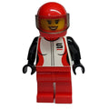 fig-009456 – Racer, Woman, Black, Red, and White Jacket, Red Legs, Red Helmet with Visor