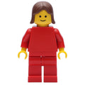 fig-009472 – Woman, Red Torso, Red Legs,  Brown Hair (3626a Head)