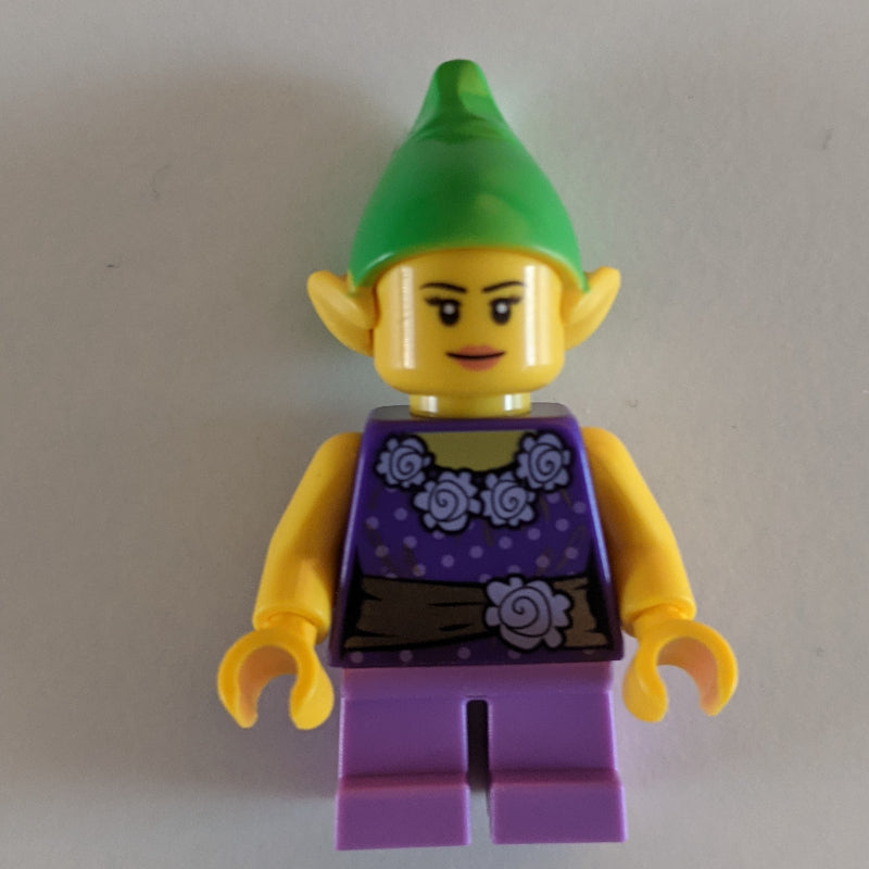 fig-009480 – Elf - Dark Purple Torso, Medium Lavender Legs, Green Hat