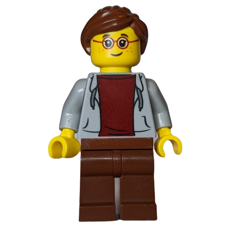 fig-009501 – Light Bluish Grey Torso, Reddish Brown Legs, Reddish Brown Hair