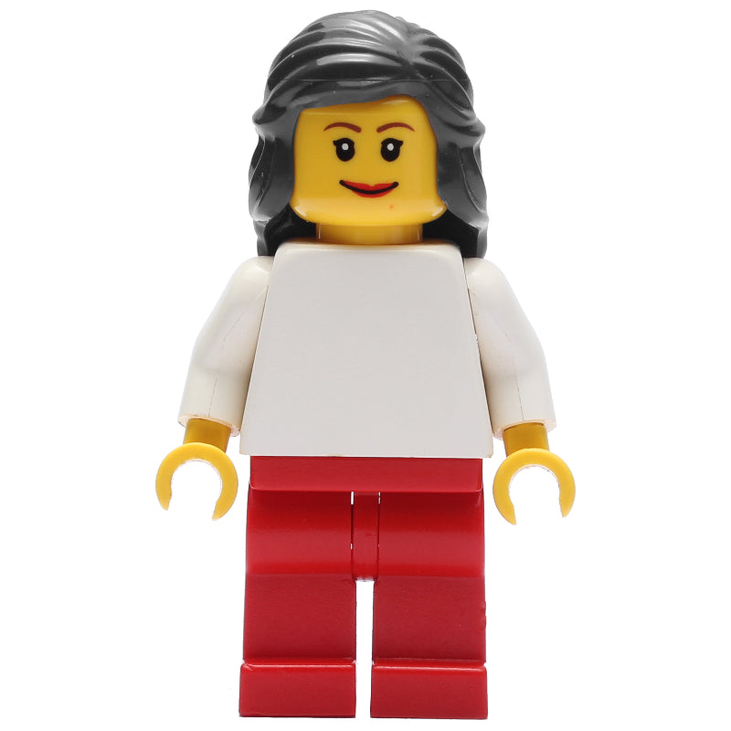 fig-009509 – White Torso, Red Legs, Black Hair
