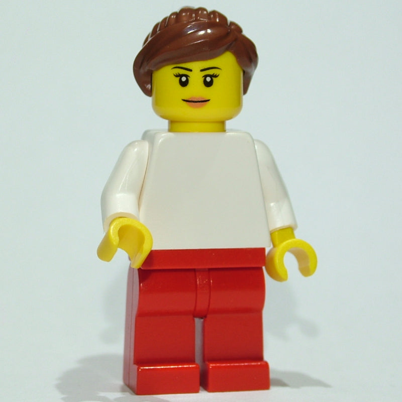 fig-009525 – White Torso, Red Legs, Dark Brown Hair