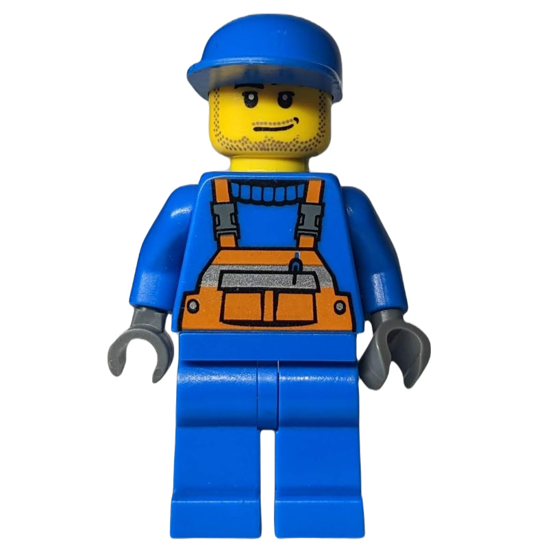fig-009534 – Worker - Blue Torso, Orange Overall, Blue Cap