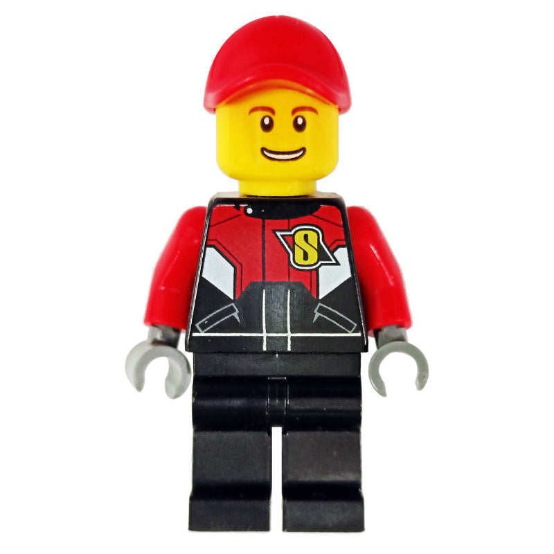 fig-009560 – Racer, Black and Red Jumpsuit, Red Cap