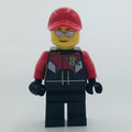 fig-009561 – Racer, Black and Red Jumpsuit, Red Cap, Silver Sunglasses