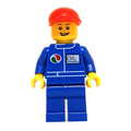 fig-009606 – Racer, Blue Jumpsuit with Octan Logo, Red Cap, Open Mouth