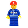 fig-009607 – Racer, Blue Jumpsuit with Octan Logo, Red Cap, Stubble