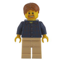 fig-009618 – Man, Dark Blue Plaid Shirt, Tan Legs, Dark Orange Hair, Goatee Beard
