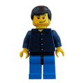 fig-009650 – Man, Dark Blue Plaid Shirt, Blue Legs, Black Hair, Stubble