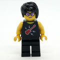 fig-009657 – Woman, Black Top with Guitar, Black Legs, Black Hair