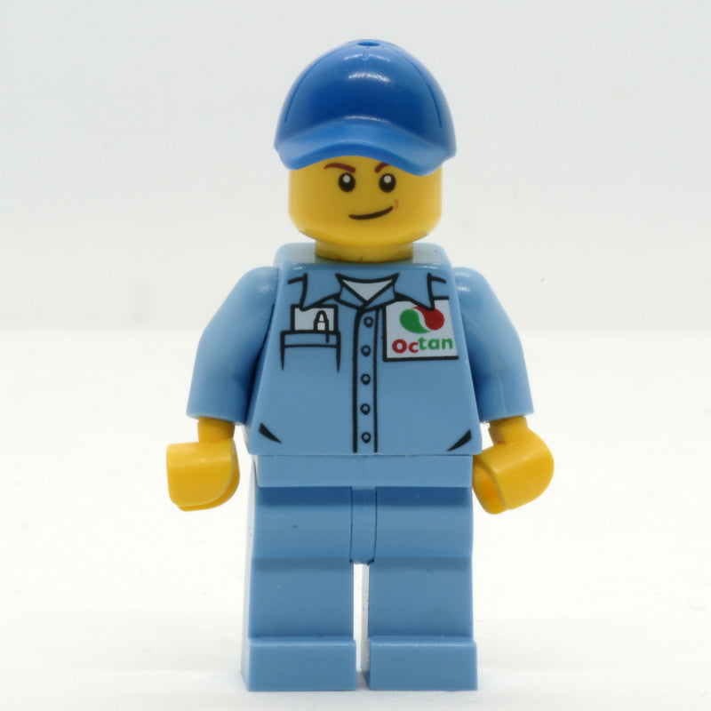 fig-009676 – Ground Crew, Medium Blue Shirt with Octan Logo, Medium Blue Legs, Blue Cap