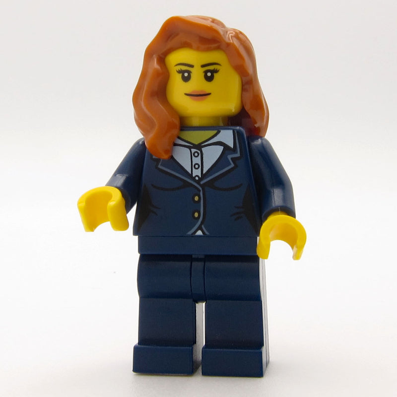 fig-009678 – Woman, Dark Blue Suit, Dark Orange Hair