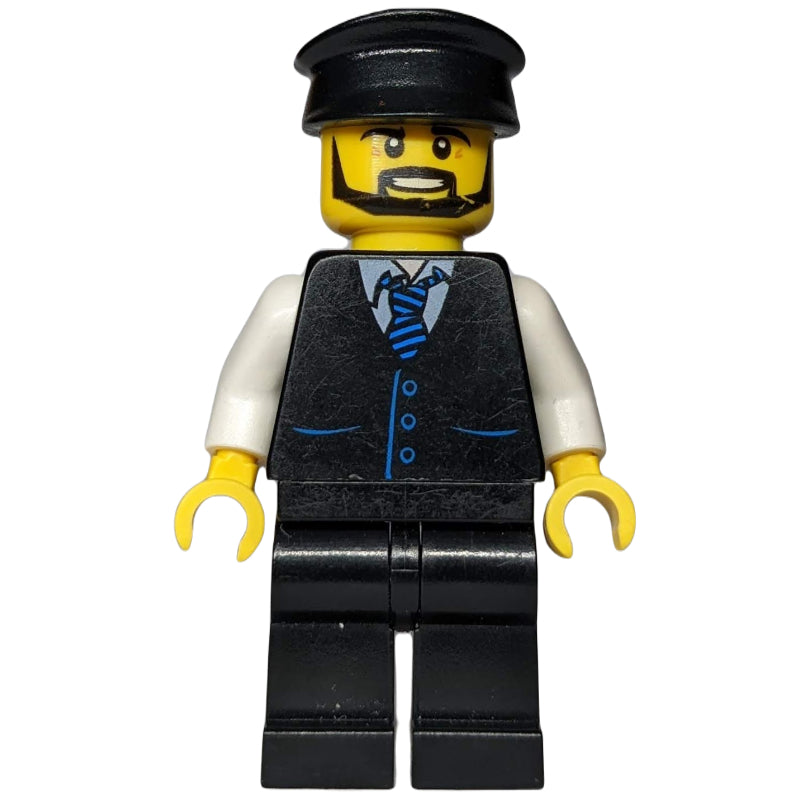 fig-009679 – Man, Black Vest with Tie, Black Hat, Beard