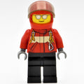 fig-009680 – Pilot, Red Jacket with Straps, Red Helmet with Visor, Silver Sunglasses