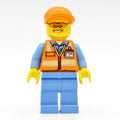 fig-009681 – Ground Crew, Orange Safety Vest, Medium Blue Legs, Orange Cap, Orange Safety Glasses