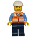 fig-009694 – Ground Crew, Orange Safety Vest, Dark Blue Legs, White Hard Hat, Stubble