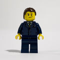 fig-009702 – Man, Dark Blue Pinstripe Suit with Gold Tie, Dark Brown Hair, Brown Eyebrows