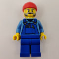 fig-009705 – Man, Blue Overalls over Shirt, Red Bandana