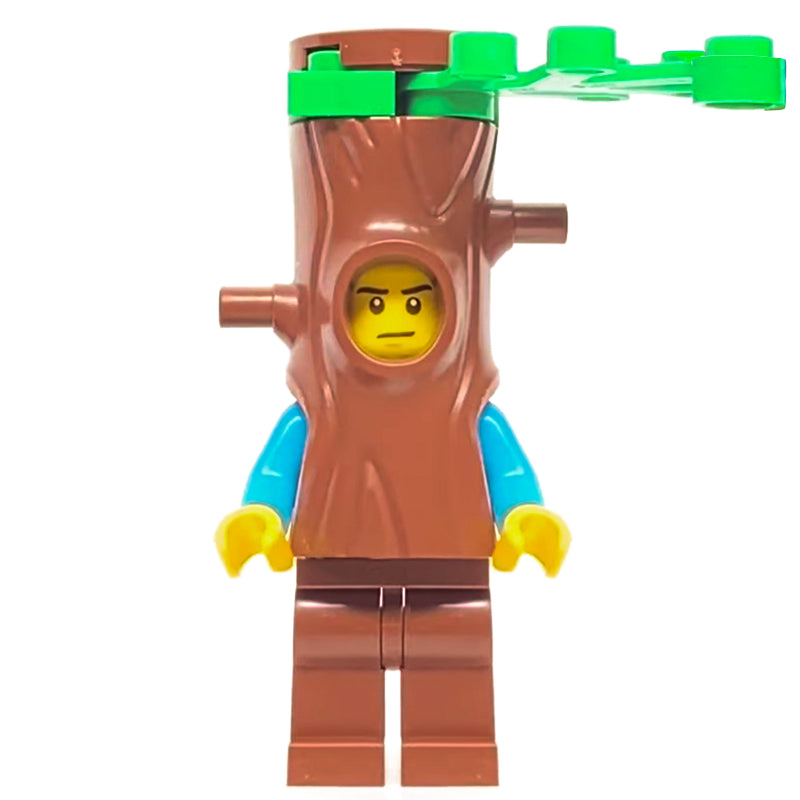 fig-009711 – Man, Dark Tan Vest, Tree Costume with Branch