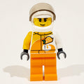 fig-009715 – Racer, White and Orange Jumpsuit with 'VITA RUSH', White Helmet with Visor (3626cpr1144 Head)