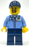 fig-009722 – Man, Medium Blue Shirt with Octan Logo, Dark Blue Legs, Dark Blue Cap, Goatee Beard