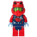 fig-009735 – Diver, Man, Red and Dark Blue Wetsuit with Straps and Gauges, Red Diving Helmet, Airtanks