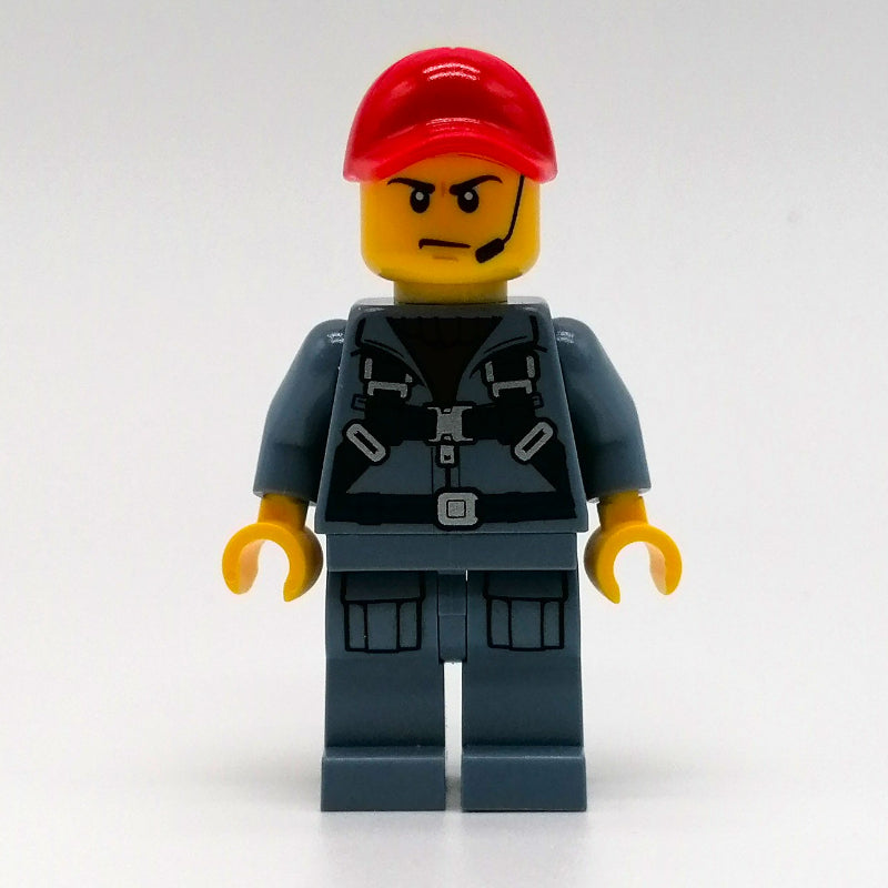 fig-009740 – Marine Explorer, Sand Blue Jumpsuit, Red Cap, Headset