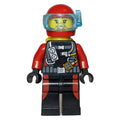 fig-009746 – Diver, Woman, Black and Red Wetsuit with Gauges, Red Helmet with Mask