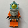 fig-009750 – Diver, Man, Orange Wetsuit, Diving Helmet with Visor, Beard