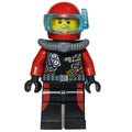 fig-009754 – Diver, Man, Black and Red Wetsuit with Gauges, Red Helmet with Mask