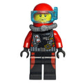 fig-009755 – Diver, Man, Black and Red Wetsuit with Gauges, Red Helmet with Mask