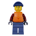 fig-009759 – Marine Explorer, Dark Red Jacket, Sand Blue Legs, Dark Blue Hat, Orange Life Vest