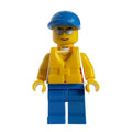 fig-009771 – Man, White Tank Top with Windsurfer, Blue Legs, Blue Cap, Silver Sunglasses