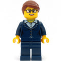 fig-009780 – Woman, Dark Blue Suit, Reddish Brown Hair, Glasses